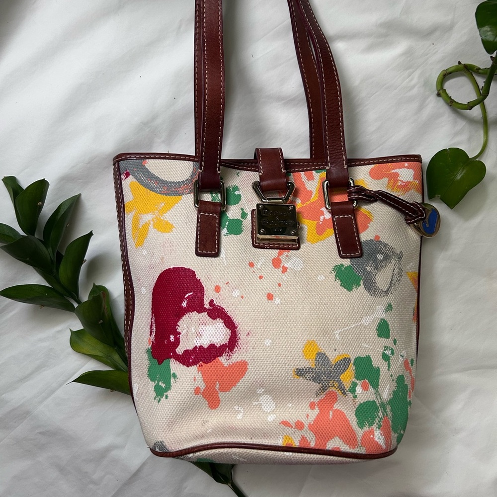 Dooney & Bourke 1975 Splatter Paint Bucket Bag Purse Vintage